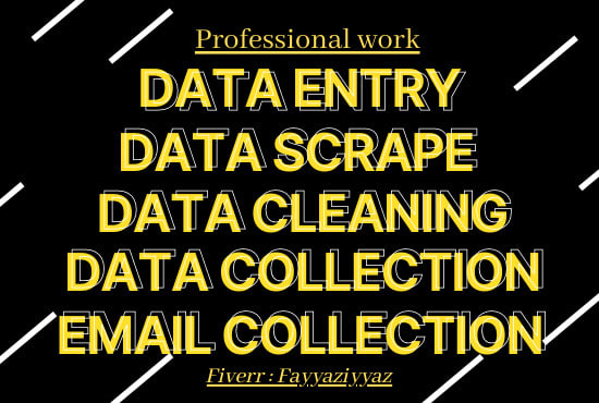I will do all data entry jobs, data scraping and email collection