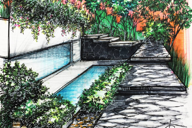 I will do all kind of landscape architectural illustrations