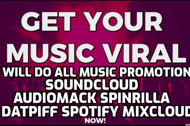 I will do all music promotion audiomack spinrilla datpiff
