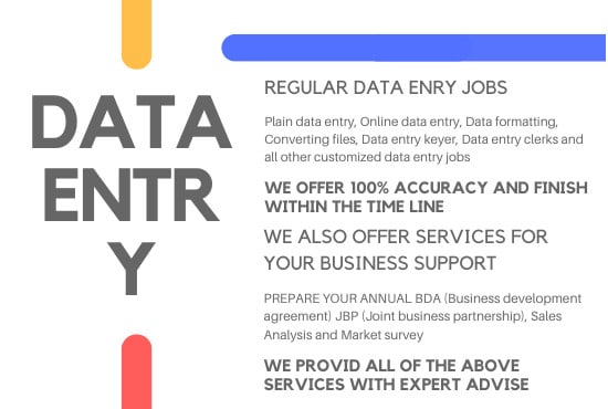 I will do all necessary data entry jobs for your business