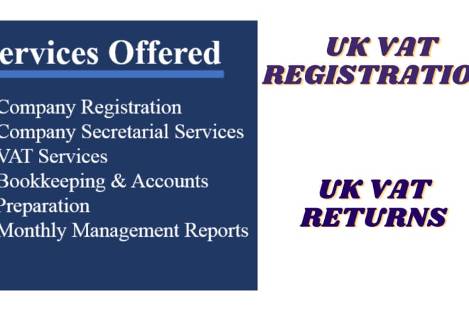 I will do amazon ebay UK vat registration and UK vat returns