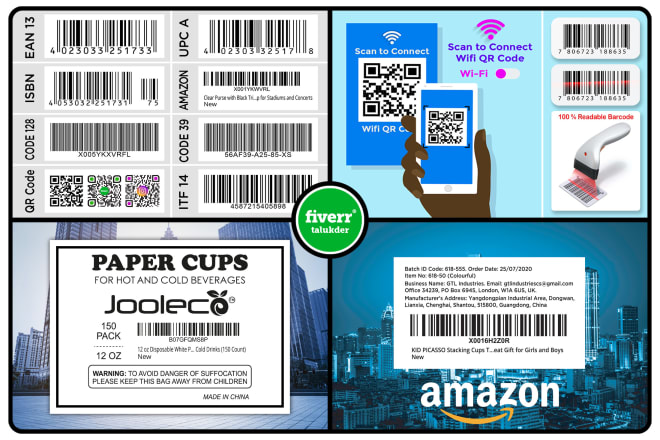 I will do any barcode or qr code with label tags sticker in 12 hour