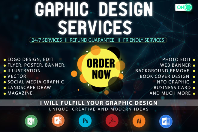 I will do any graphic design related service and digital art