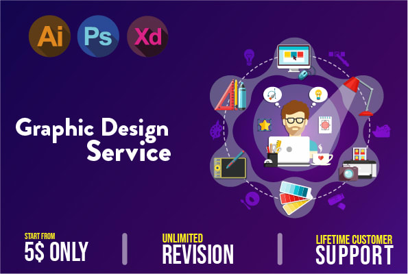 I will do any kind of graphic design using photoshop illustrator