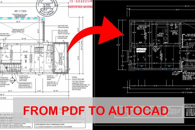 I will do architectural drawing in autocad or convert pdf to cad
