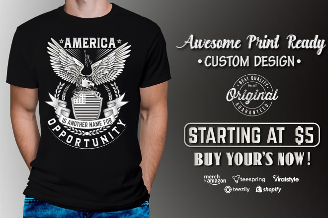 I will do awesome custom graphic or typography tshirt design