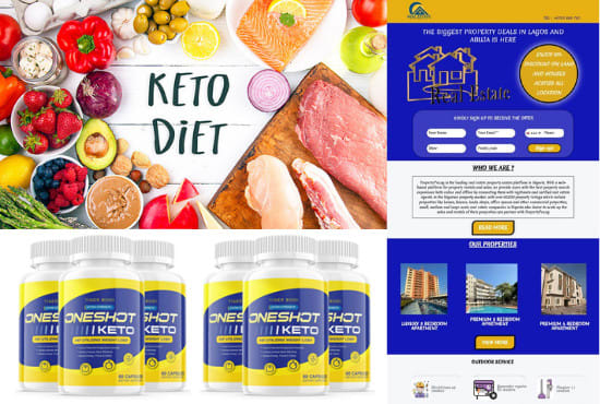 I will do best ketogenic sales page, sales funnel keto diet clickbank affiliate website
