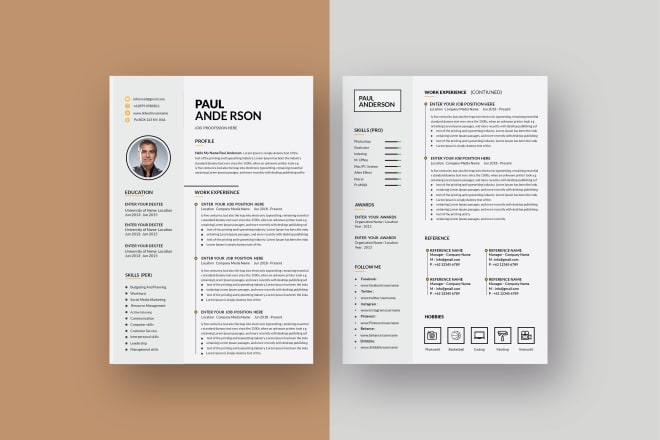 I will do best modern resume and cv design