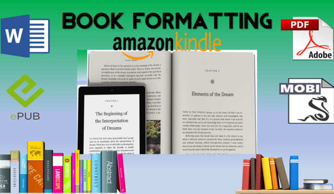 I will do book formatting, ebook formatting, amazon kdp formatting