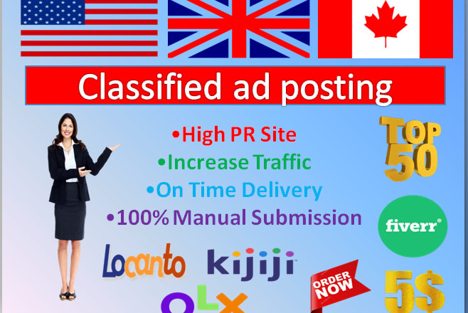 I will do classified ad posting best USA, UK, canada ad sites
