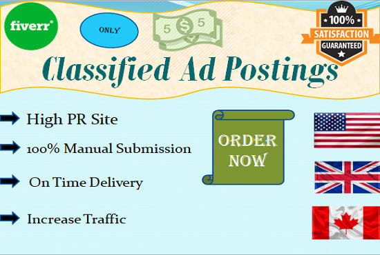 I will do classified ad postings on top USA,UK,canada ad sites