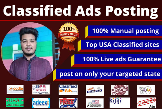 I will do classified ads posting in USA top rated sites