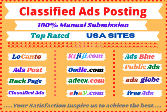 I will do classified ads posting on USA top sites