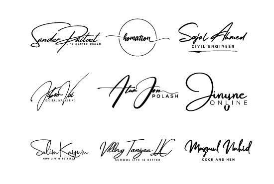 I will do clean elegant signature logo, handwritten fonts or text