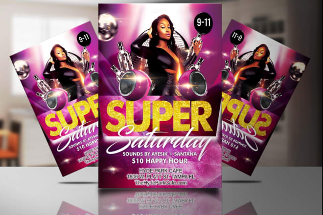 I will do club,event, birthday, party, spa business flyer poster