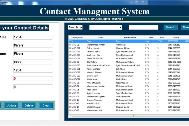 I will do contact management system desktop application