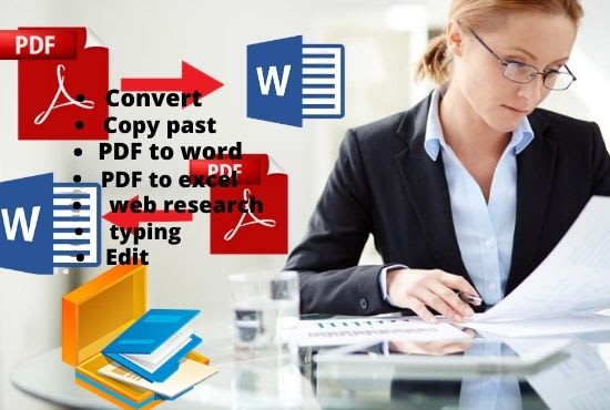 I will do convert pdf to word, data entry, copywriting, typing job