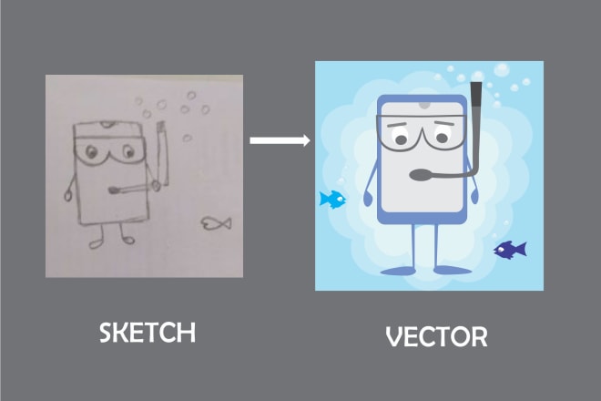 I will do convert your pencil drawing into a vector format