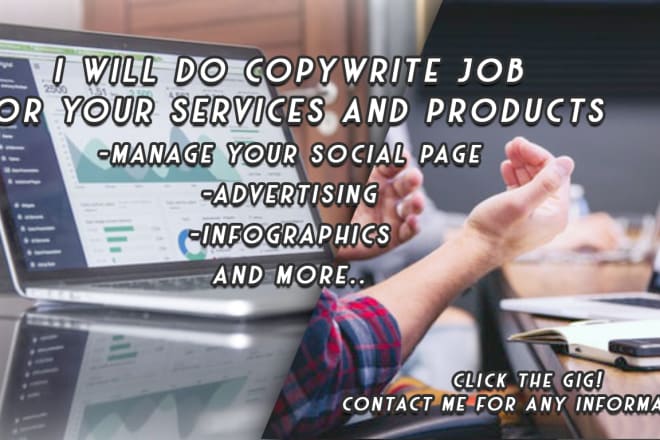 I will do copywrite job for your services or products