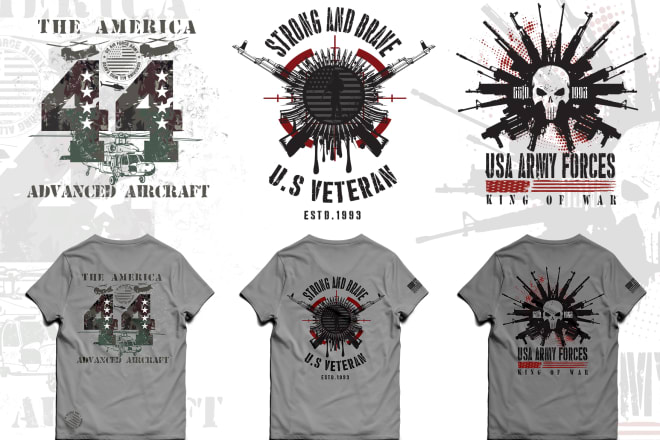I will do creative vintage flag or skull military army t shirt