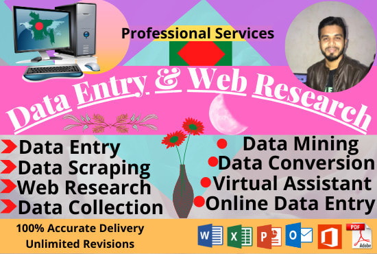 I will do data entry and web research completely