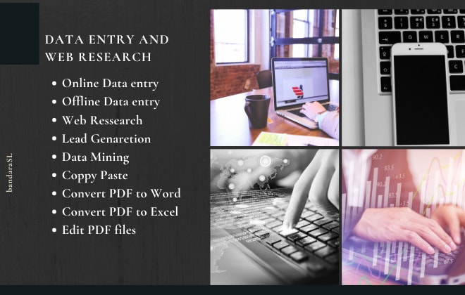 I will do data entry, data collection, online research job