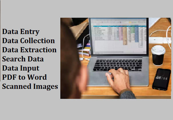 I will do data entry, data input, search data and data collection