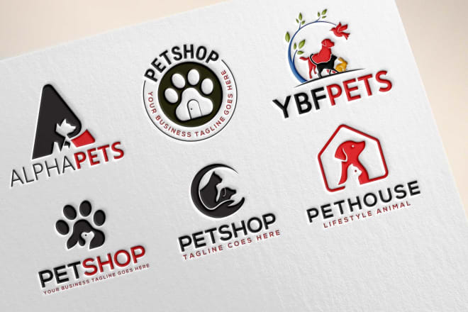 I will do design pet logo for dog cat shopily store animal