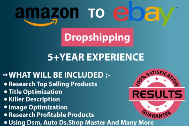 I will do dropshipping amazon to ebay listing via dsm tool
