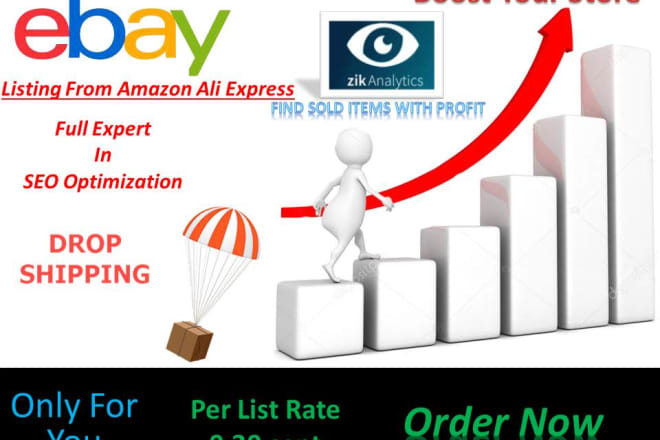I will do dropshipping amazon to ebay listing via tools or manually