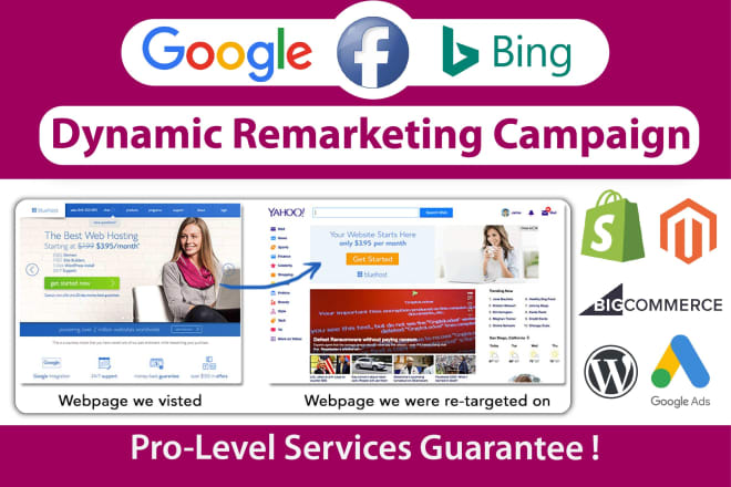 I will do dynamic remarketing and retargeting campaign on google, facebook and bing