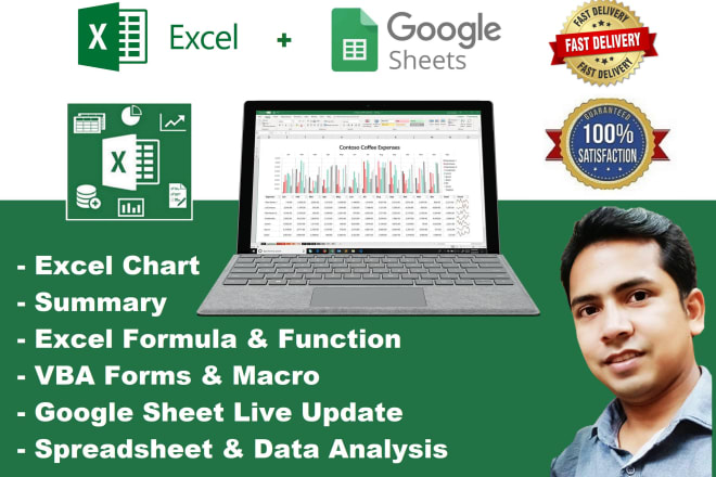 I will do excel summary, vlookup, pivot table and chart