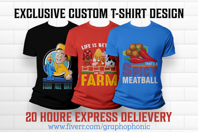 I will do exclusive custom t shirt design within 20 hours