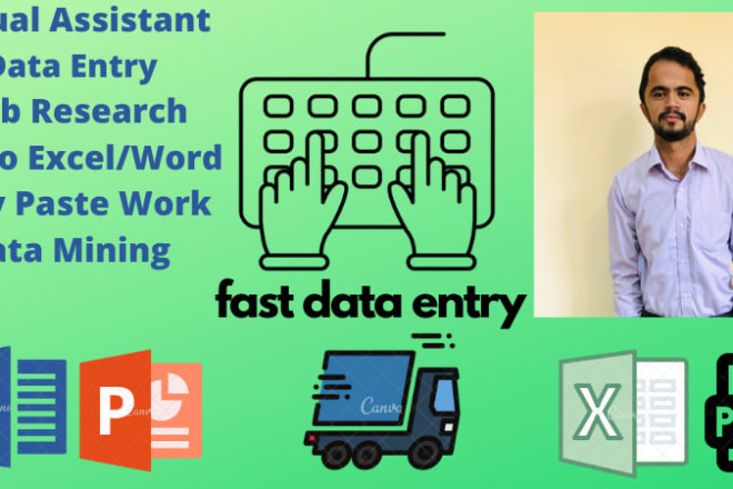 I will do fast data entry, web research, PDF to word or excel