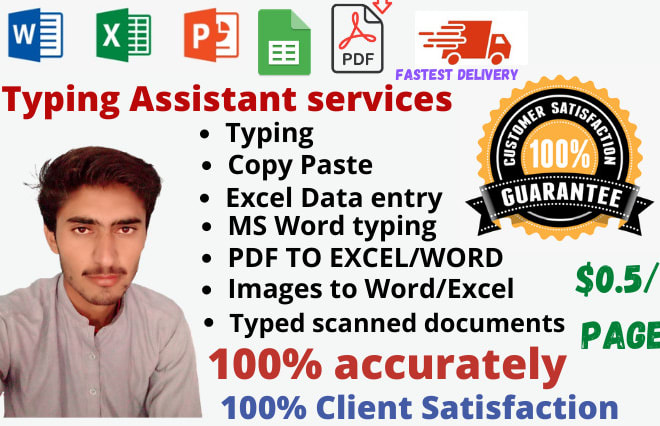 I will do fast typing jobs, accurate typing and retype