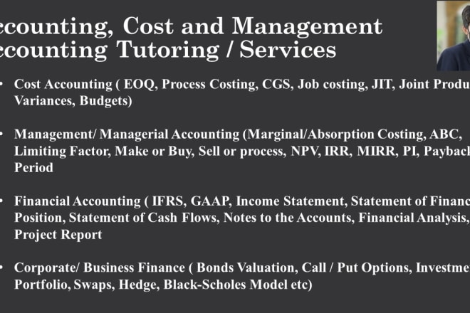 I will do financial accounting, cost and management accounting work