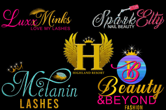 I will do glitter signature luxury boutique logo for you