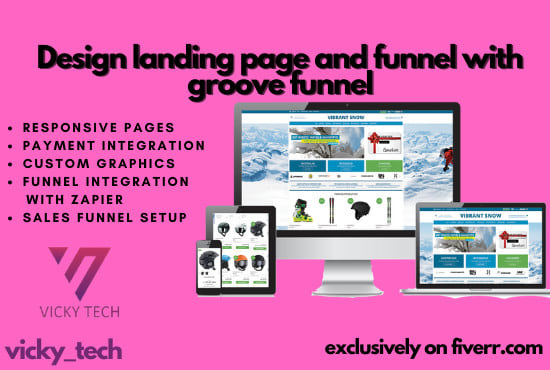 I will do groove funnel landing page design and setup funnel