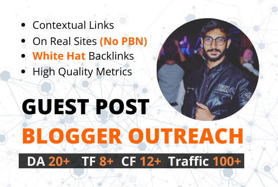 I will do guest post blogger outreach for your seo link building