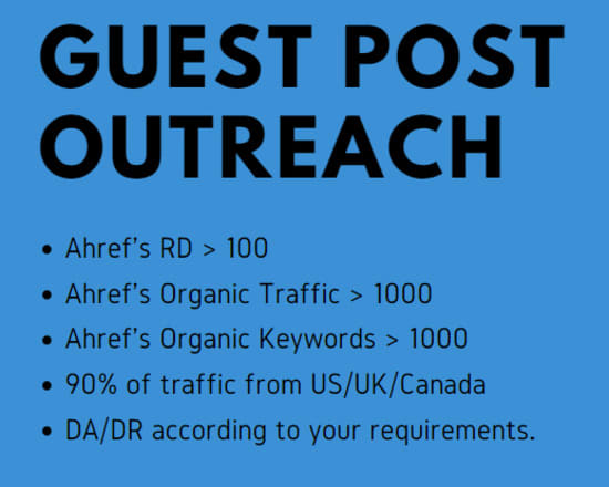 I will do guest post outreach