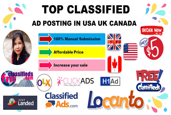I will do high quality classified ad posting in USA, UK, canada ad sites