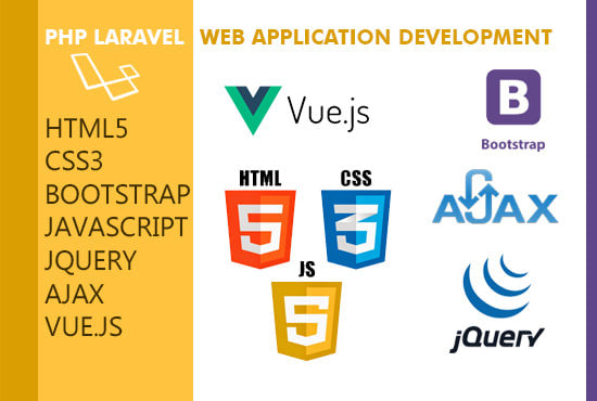 I will do html5, css3, bootstrap, javascript, jquery, ajax, php, laravel vue js