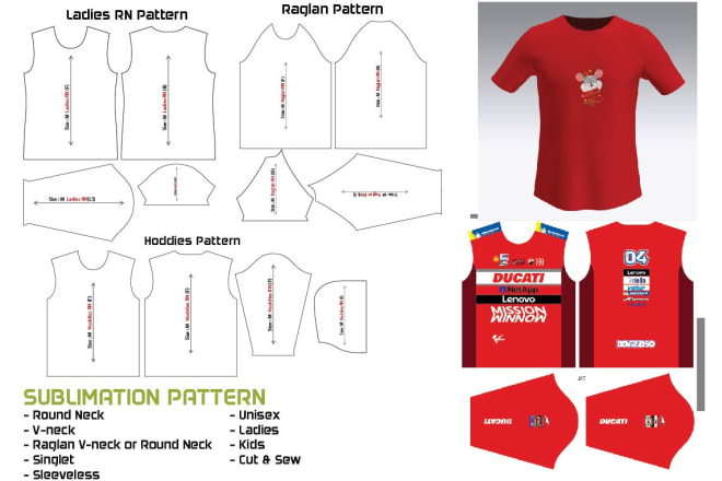 I will do jersey pattern template for sewing and sublimation