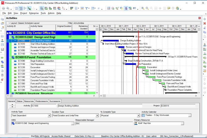 I will do jobs related primavera p6 planning, scheduling and delay analysis