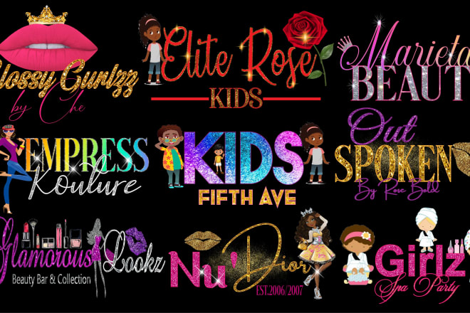 I will do kids fashion boutique,spa,beauty salon,lip gloss and clothing logo