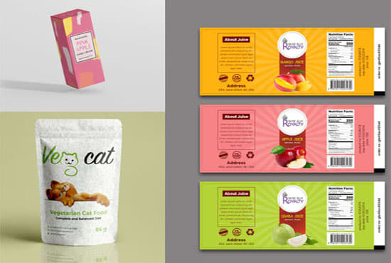 I will do label design, product packaging,box design, and pouch bag