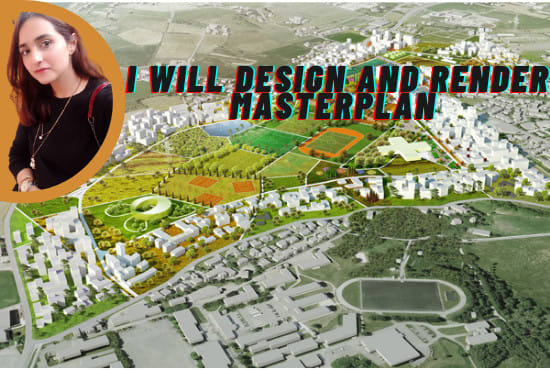 I will do masterplan render, site plan, urban planning, town plan, building masterplan