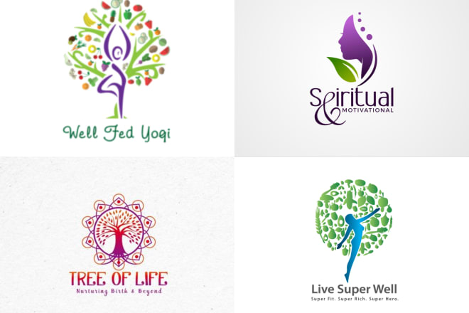 I will do modern holistic, yoga, health and wellness logo design