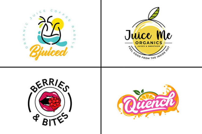 I will do modern smoothie bar and juice logo design