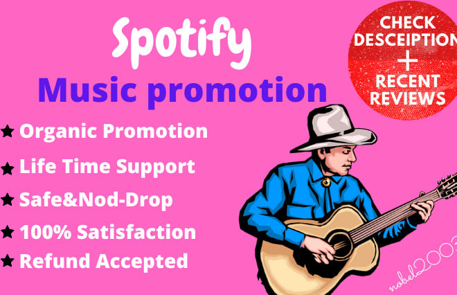 I will do organic spotify music promotion for getting viral